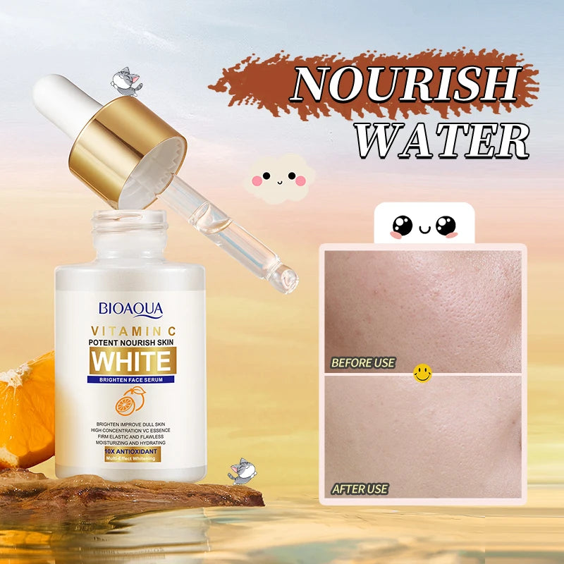 30ML Private Label Wholesale BIOAQUA Organic Whitening Brightening Vitamin c Serum for Skincare