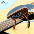 Custom Logo Wood Grain Guitar Capo Quick Change OEM Zinc Alloy Acoustic Electric Ukulele Plectrum Clip Height HTCP04