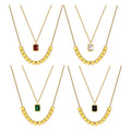 2024 Ladies CZ Necklace Double Chain Jewelry Stainless Steel Non Tarnish 18k Gold Plated Necklace Accessories Wholesale