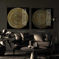 Golden Round Art Crystal Porcelain Abstract Decorative Wall Painting for Home Decor Hotel