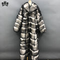 Wholesale Plus Size Thicken Warm Mens Windproof Long Fur Coats Luxury Full Real Fox Fur Overcoat