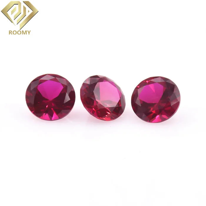 Loose Round Diamond Cut Synthetic Ruby 5# Polished Lab Ruby Gemstone