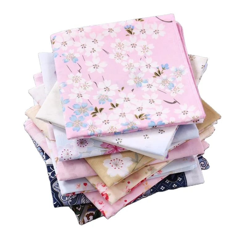 Wholesale Ladies Soft Hankies 45*45cm Floral Pocket Square Comfortable 60s Combed Cotton Japanese Handkerchiefs for Mother's Day
