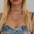 SHIXIN Wholesale Shiny Rhinestone Butterfly Pendant Necklace Hot Sale Crystal Choker Necklace Jewelry Accessories
