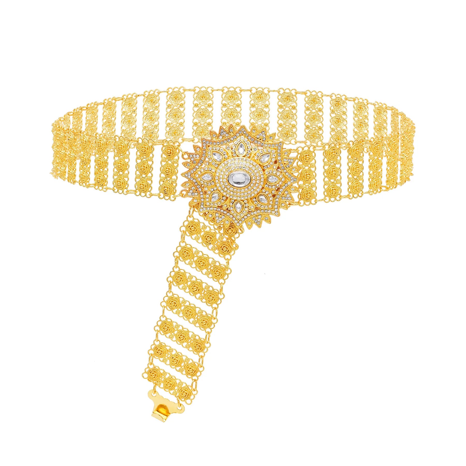 Fashion Crystal Flowers Waist Chain Belly Turkish Gypsy Body Chain Dance Jewelry Bohemian Vintage Gold Plated