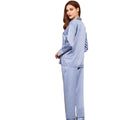Fung 6001 Pyjamas Set Long Pajama Suit With Pants Satin Fabric Burgundy Red Sleepwear Warm Pajamas