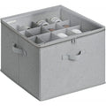 Custom Logo Foldable Fabric Shoe Organizer Closet Fabric Shoe Storage Box With Pvc Lid