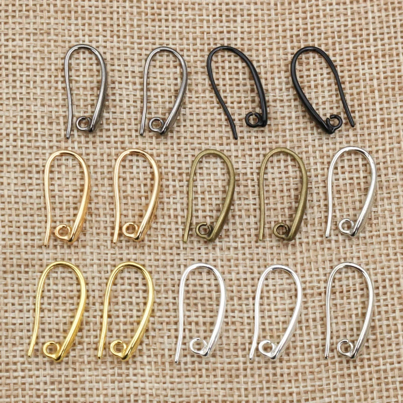 10pcs/lot 20x11mm High Quality 5 Colors Plated Brass French Earring Hooks Wire Earrings Clasps Settings Base Settings Whole Sale