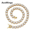 BC009  10mm 16" 18" 20" Brass Setting CZ Tennis Chain Necklace  Iced Out  Cubic Zircon Bling Bling Hip Hop Jewelry