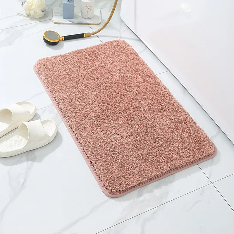 Microfiber Tufted Bathmat Washable Non-slip Rug in Bathroom Super Water Rubber All-season Polyester Support Bath Mat
