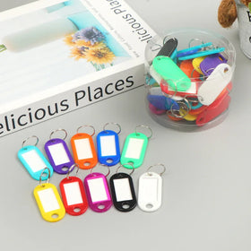 Promotion 50pcs Plastic Identification Key Tags Labels Custom Plastic Key Chain Plastic Hotel Number Keychain Keytag Luggage Tag