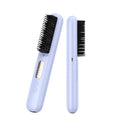 Portable Cordless Hair Straightener Brush with Hot Comb and Flat Iron Wireless Design Plastic Handle