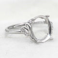 Sterling Silver 9*11mm Semi Mount Ring Empty Frame Blank Support Setting S925 Base Holder Without Center Stone for DIY Inlay