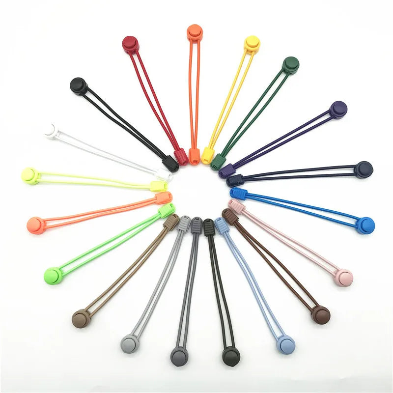 YH 19-Color Pure Elastic Sports Shoelaces Free-Tying for Kids and Adults Sneakers with round Design