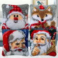 Duan Christmas Man Little Deer Carpet Vintage Wool Embroidery Cushions for Home Hand Crochet Embroidered Pattern