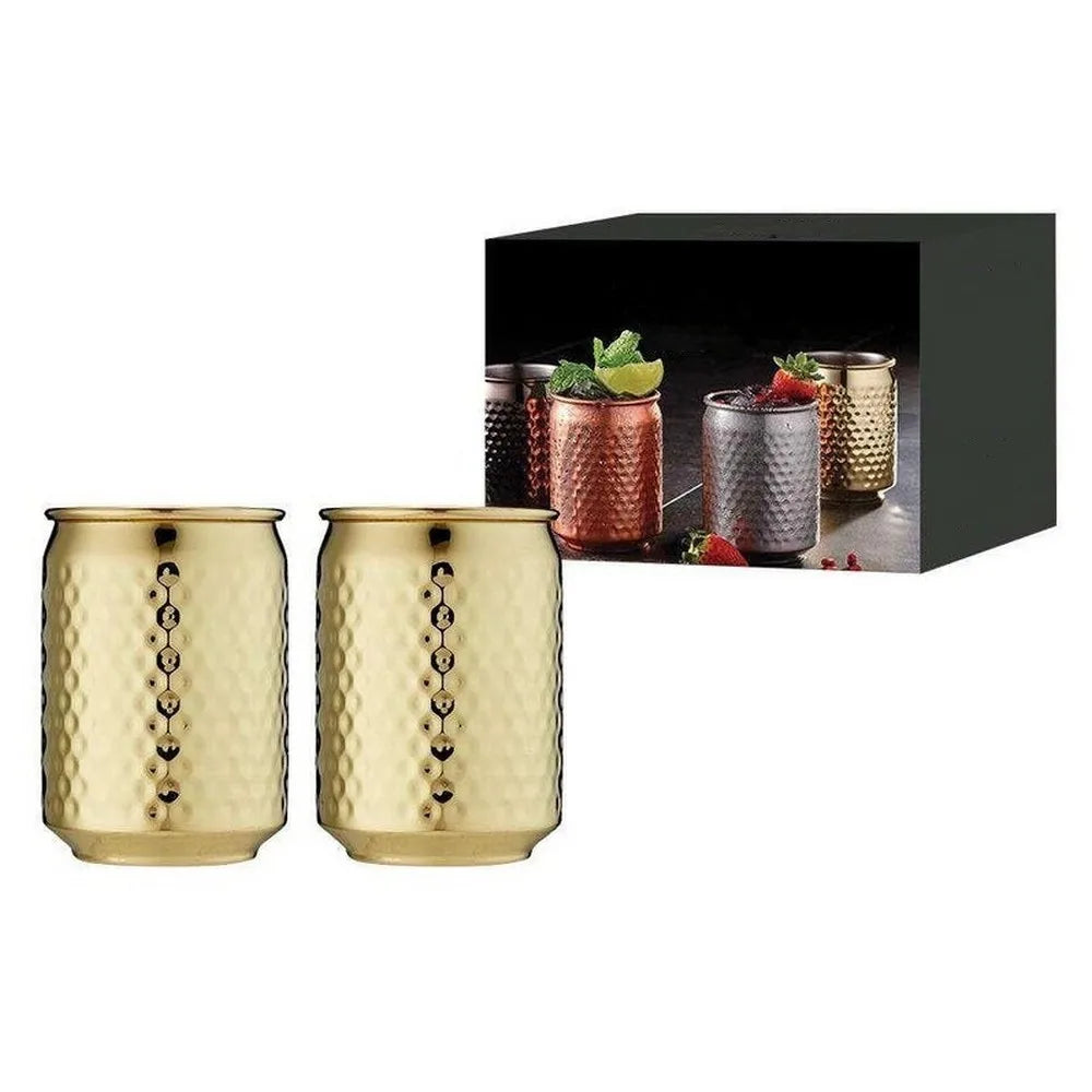 Hammered Stainless Steel Cola Glass Set 2 Pieces Retro Cup Iced Creative Cocktail Cup Bar Cold Drink Metal Wine Glass