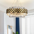 Villa Hall Living Room Chandelier Square Chandelier Crystal Hanging Lamp Art Deco Gold/Silver Kitchen Pendant Light