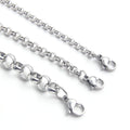 3/4/7MM Waterproof Men Jewelry Colorfast Silver Plated Stainless Steel Polished Smooth Chains Women Round Pearl Necklaces
