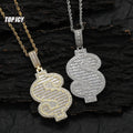 Dollar Pendant Big Size Iced Out Fashion Jewelry Pendants Charms Brass 18K Gold Plated 5A CZ Men Jewelry
