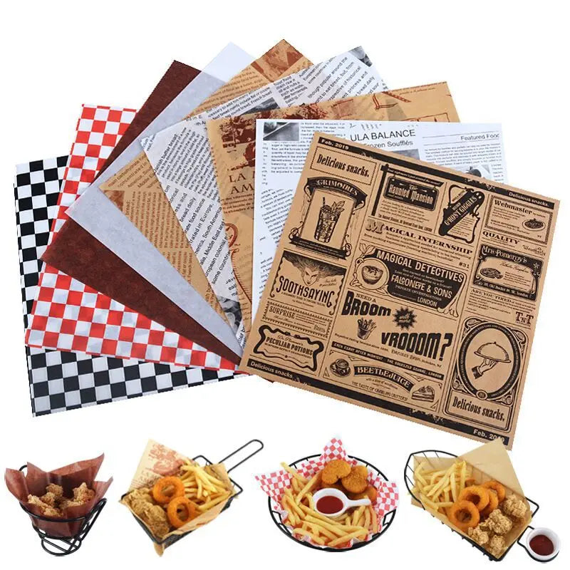 Disposable Custom Food Pack logo Printing Deli Paper Customized Wax Paper
