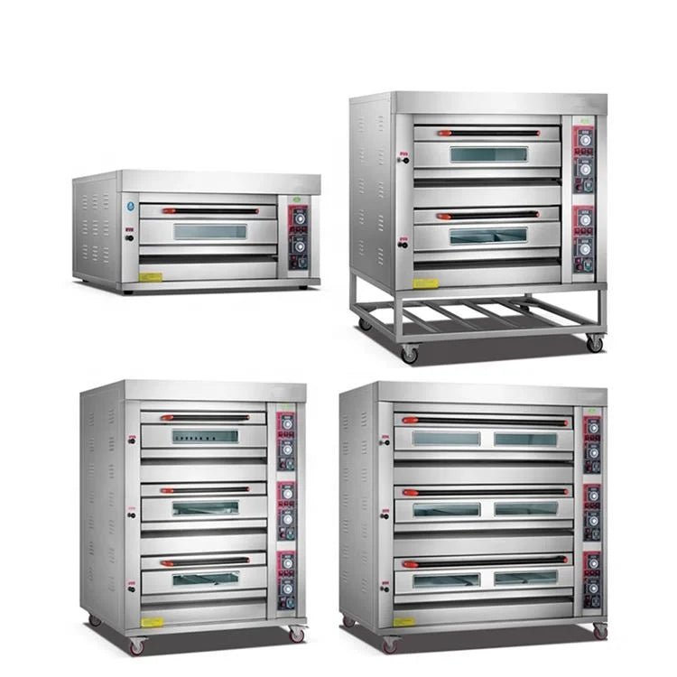 Bakery Equipment  Gas Electric Pizza Oven for Sale Pricegas 2 3 Deck Industrial Cake Bread Baking Ovens