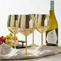 Custom 17oz Rose Gold Copper Plated Cocktail Wine Glasses Metal Goblet Champagne Flute Stainless Steel Red Cup Glass