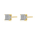 JINSE Brass Cz Micro Pave Setting Square Shape Earring Ced Out Cubic Zirconia Square Stud Earrings