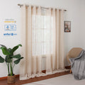 Custom Faux Linen Solid Sheer Curtains Low MOQ Cheap Tulle Drapes for Living Room Window
