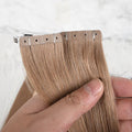 Remy Russian Double Drawn Cuticle Aligned One Donor Raw Virgin Human Hair Tape Pu Hair Extensions with Hole