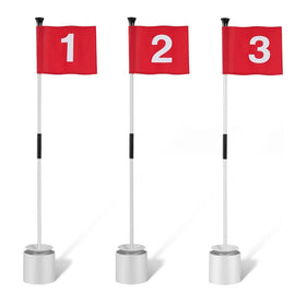 Low Price No MOQ Nylon Oxford Heavy Duty Fabric Ground Campaign Hole Cup Pin Double Sided Custom Mini Master Stick Golf Flag
