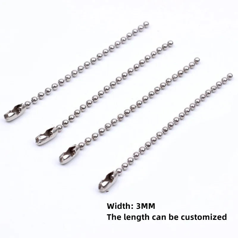 Metal Ball Chain  3mm Mini Iron Metal Bead Chain Round Bead for Tag Chain Sweater Necklace Accessories Wave Chain