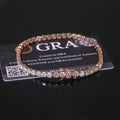 Hot Sale 925 Sterling Silver Tennis Bracelet Rose Gold Plated Round Brilliant Cut VVS Moissanite Jewelry for Women and Men