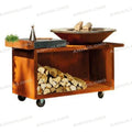 Home Used Corten Steel Outdoor Grill Garden Outdoor Barbecu Grill  Hot Sale Weathering Steel  Barbecu Grill Outdoor