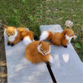 Cute Realistic Stuffed Animal Soft Plush Sitting Fox Model Small Kids Interactive Pet Toy  Home Decor Gift
