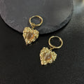 Good Quality 18K Gold Plated Crystal Waterproof Stainless Steel Traveling Beach Earrings for Women Fashion Drop Design
