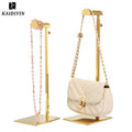 Wholesale Luxury Gold Stainless Steel Handbag Holder Hanging Display Rack for Shop Luxury Bag Display Stand