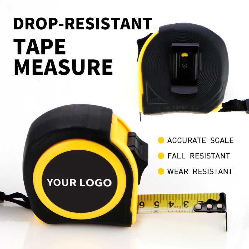 Hot Sale 10m Steel Self-winding Metric Measuring Tape with High-Visibility Blade and Rubber Cover for OEM Logo