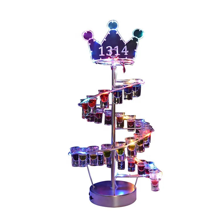 KTV bar Night Club Iron Anti-drop Led Luminous Cocktail Spiral Cup Holder 60 36 Hole Cup Rack