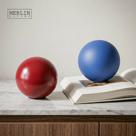 Merlin Living Red Ball Ornament Modern Ceramic Decoration Matte Round Shape Home Decor Chaozhou Ceramic Factory Wholesale
