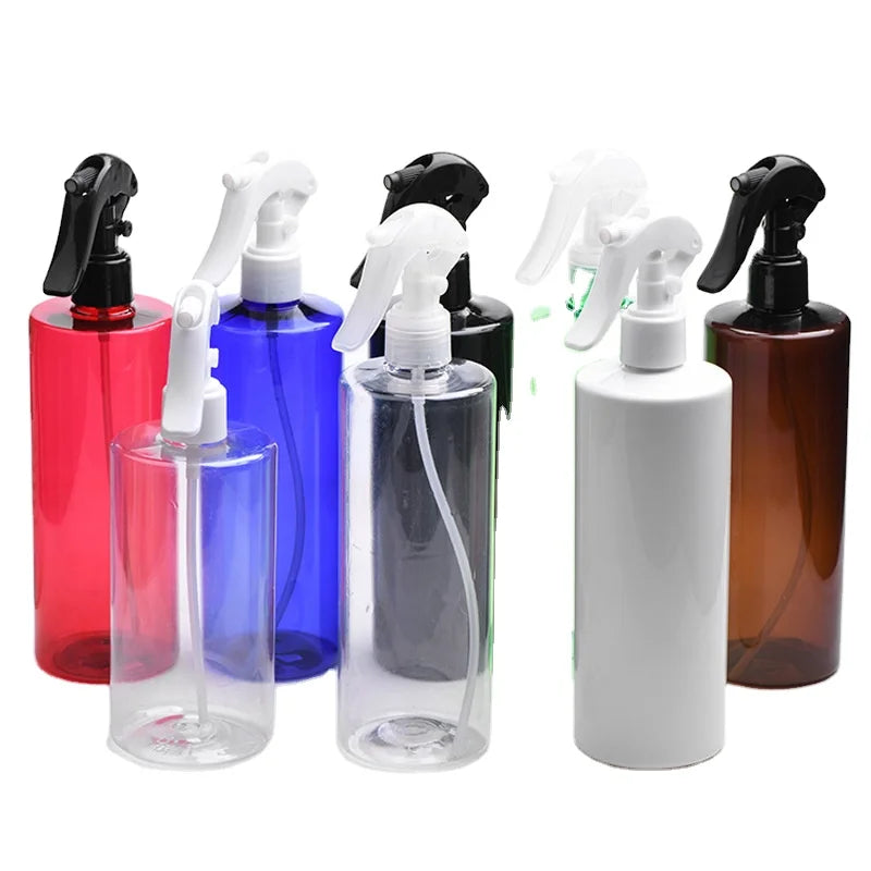 Black Plastic Bottle 500 ml Amber Flat Shoulder Type Fine Mist Perfume Disinfect Trigger Spray PET Hand Sanitizer 16oz Bottle