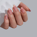BTArtbox Chrome French Tip Press on Nails Handmade Wholesale Short Almond Soft Gel False Fake Nails Tips Set Suppliers