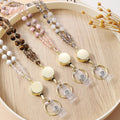 New Natural Stone Crystal Beaded Lanyard Badge Reel Long Necklace Lanyard Teacher Lanyard Badge Holder Women Gift