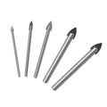 Carbide Tipped 5pcs Glass Drill Bits Set for Ceramic and Tile Drilling with Round Shanks