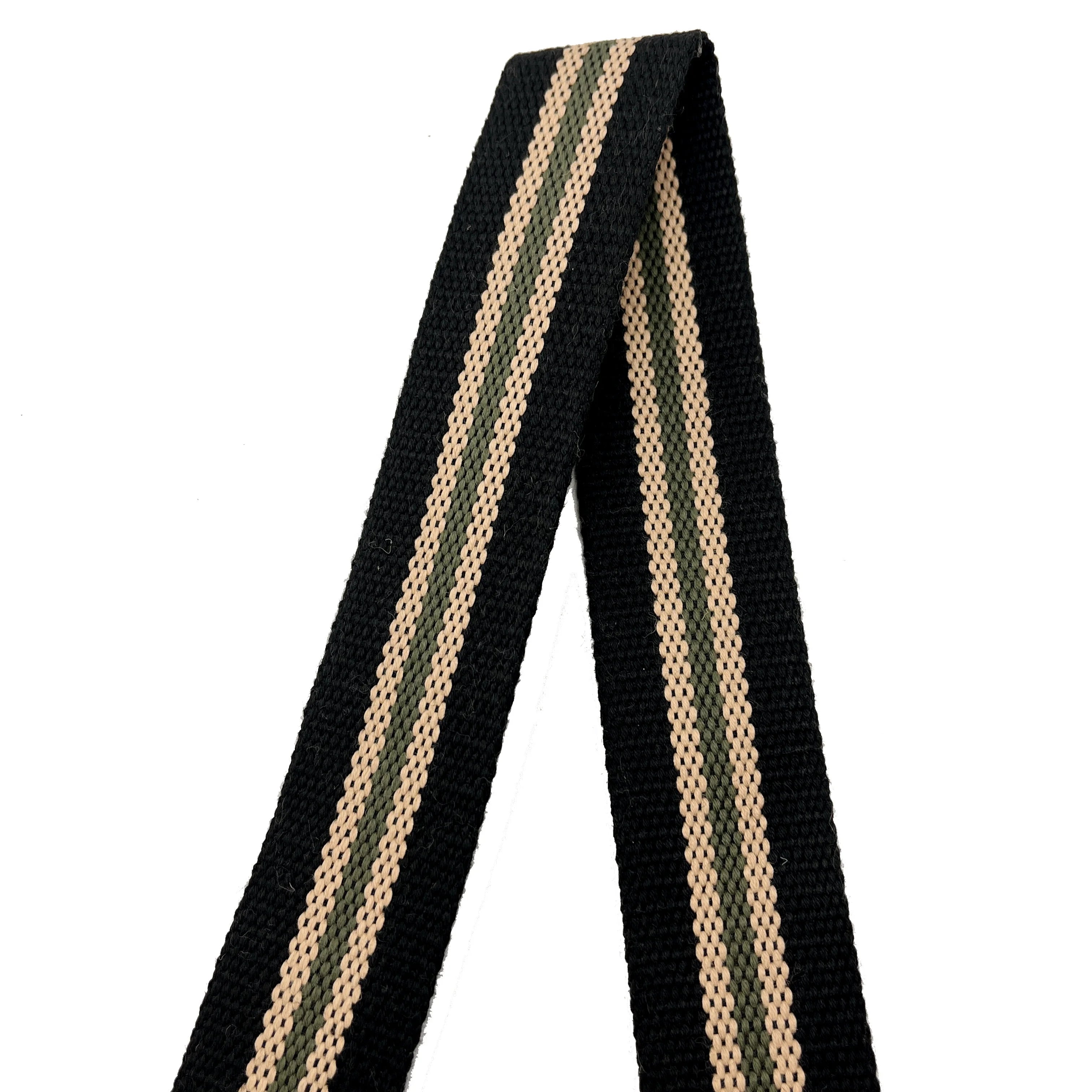 Stock 38mm Polyester/cotton Fabric Inter Color Black/apricot/green Bead Pattern Webbing Belt Garment Belt Women Bag Strap