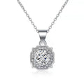 Trendy Real 925 Sterling Silver Iced Cut Diamond Moissanite Necklace VVS 6.5mm 1ct for Women Engagement Jewelry