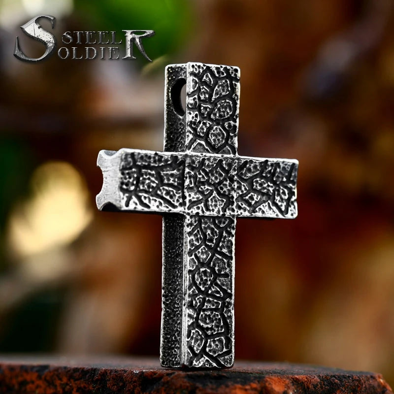 SS8-1309P 2023 New Simple Design Cross Pendant 316L Stainless Steel Punk Pendant Gothic Retro Jewelry Gift