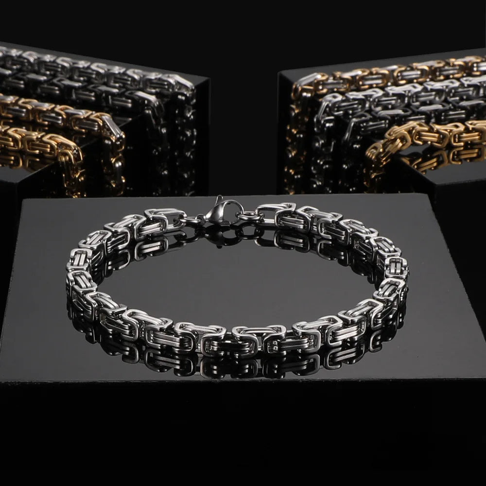Stainless Steel Double-piece Emperor Bracelet Round Shape Fashionable Personality High-end Domineering Charm Men's Jewelry