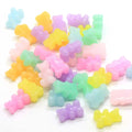 100pcs Cute Gummy Bear Resin Cabochon Animal Figurines Flatback Miniature for Jewelry Accessory