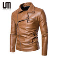 Liu Ming Oem Latest Autumn Winter Vintage Men s Fashion Motorcycle PU Leather Turn Down Collar Outerwear Jackets