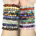 Wholesale Natural Stone Tumbled Beaded Bracelet Healing Big Nuggets Gemstone Elastic Durable Bracelets for Women Gift